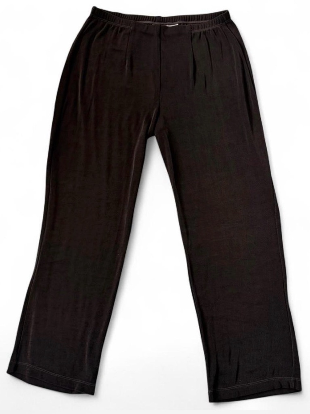 Chico's Travelers Brown Wide-Leg Pull-On Knit Pants